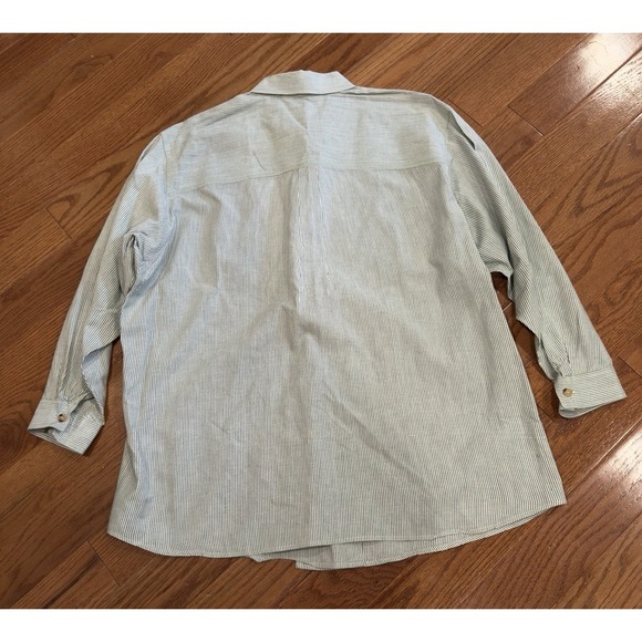 Vintage Victoria Jones Striped Fall Embroidered Button Down Blouse Top Size 22W - Picture 6 of 8